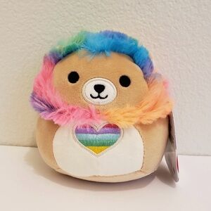 Squishmallow Leonard Lion Rainbow Heart 5” Plush Valentine NWT